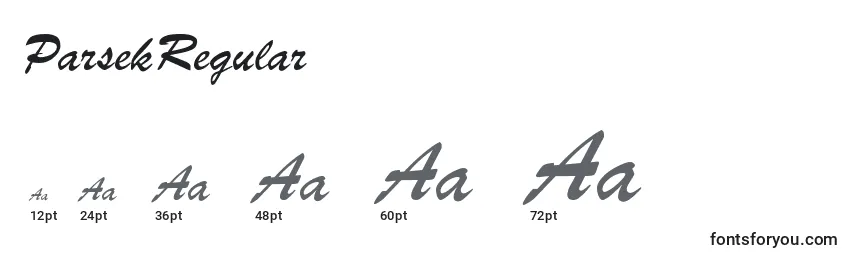 ParsekRegular Font Sizes