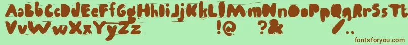 Antibalon-fontti – ruskeat fontit vihreällä taustalla