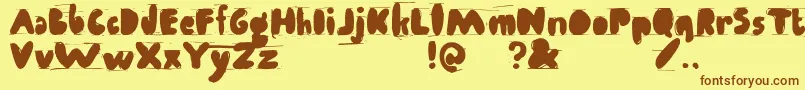 Antibalon Font – Brown Fonts on Yellow Background