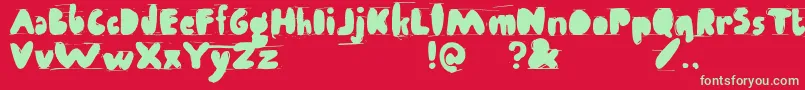 Antibalon Font – Green Fonts on Red Background