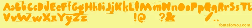 Antibalon Font – Orange Fonts on Yellow Background