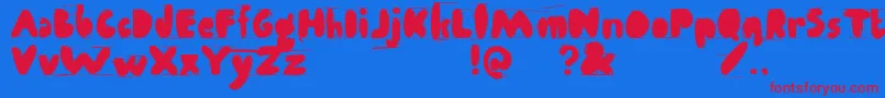 Antibalon Font – Red Fonts on Blue Background