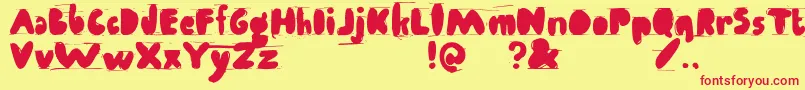Antibalon Font – Red Fonts on Yellow Background
