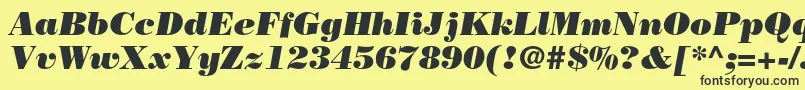 BodonistdPosteritalic Font – Black Fonts on Yellow Background