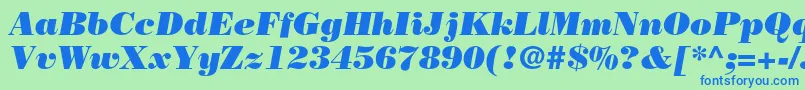 BodonistdPosteritalic Font – Blue Fonts on Green Background