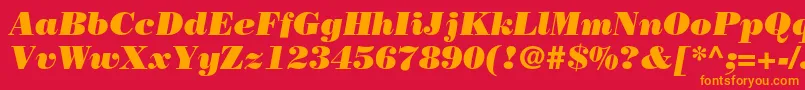 BodonistdPosteritalic Font – Orange Fonts on Red Background