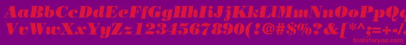 Fonte BodonistdPosteritalic – fontes vermelhas em um fundo violeta