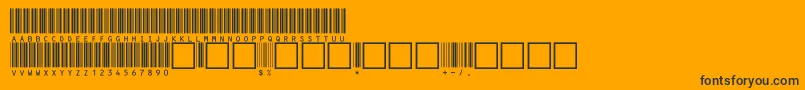 フォントC39hrp72dltt – 黒い文字のオレンジの背景