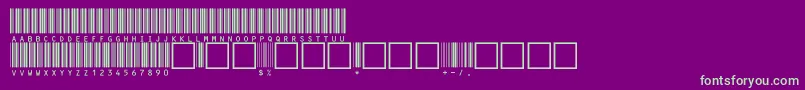 フォントC39hrp72dltt – 紫の背景に緑のフォント