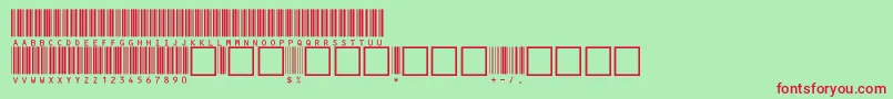 フォントC39hrp72dltt – 赤い文字の緑の背景