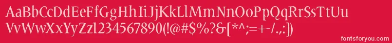 Carissma Font – Pink Fonts on Red Background