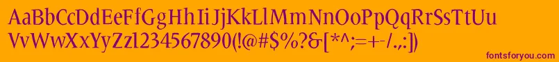 Carissma Font – Purple Fonts on Orange Background