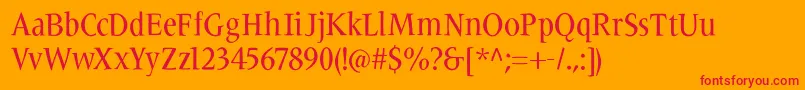 Carissma Font – Red Fonts on Orange Background