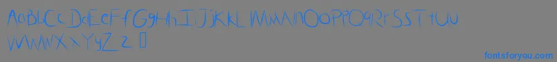 GlassHand Font – Blue Fonts on Gray Background