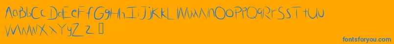 GlassHand Font – Blue Fonts on Orange Background