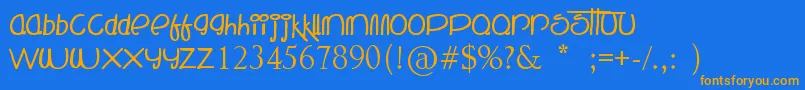 TheMockingBird Font – Orange Fonts on Blue Background