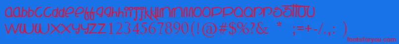 TheMockingBird Font – Red Fonts on Blue Background