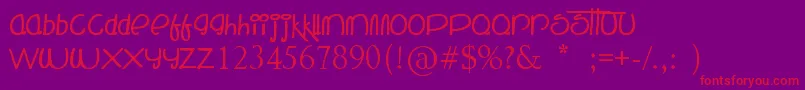 TheMockingBird Font – Red Fonts on Purple Background