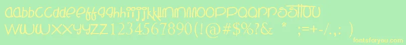 TheMockingBird Font – Yellow Fonts on Green Background