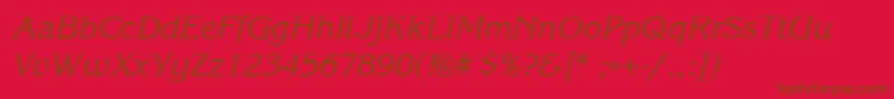 GloriaSemiboldItalic Font – Brown Fonts on Red Background