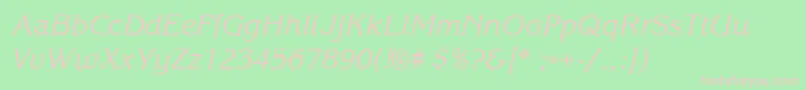 GloriaSemiboldItalic Font – Pink Fonts on Green Background