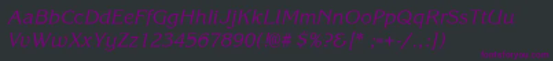 Шрифт GloriaSemiboldItalic – фиолетовые шрифты на чёрном фоне