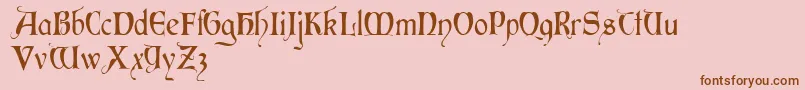 Pe Font – Brown Fonts on Pink Background