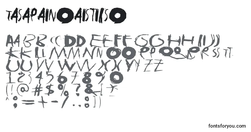 Шрифт TasapainoaistiIso – алфавит, цифры, специальные символы