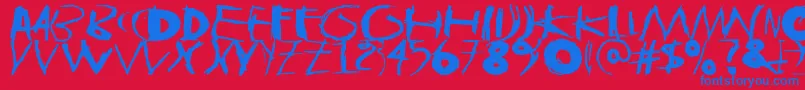 fuente TasapainoaistiIso – Fuentes Azules Sobre Fondo Rojo