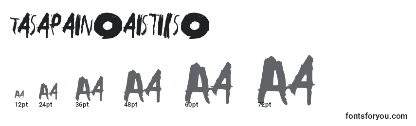 Размеры шрифта TasapainoaistiIso