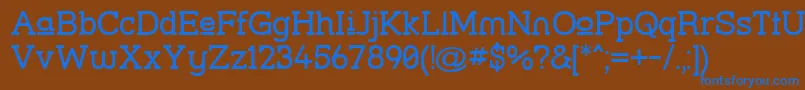 フォントStrslup – 茶色の背景に青い文字