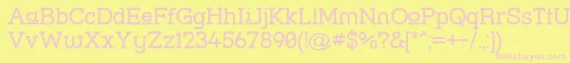 Strslup-fontti – vaaleanpunaiset fontit keltaisella taustalla