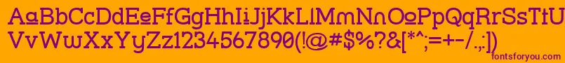 Strslup-Schriftart – Violette Schriften auf orangefarbenem Hintergrund