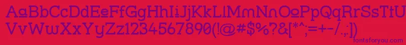 Strslup Font – Purple Fonts on Red Background