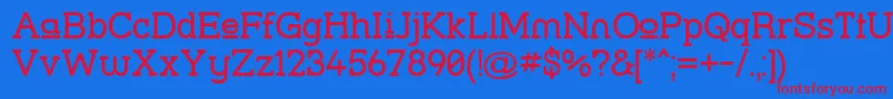 Strslup Font – Red Fonts on Blue Background