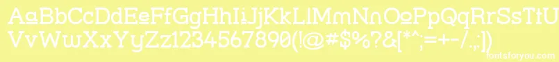 フォントStrslup – 黄色い背景に白い文字