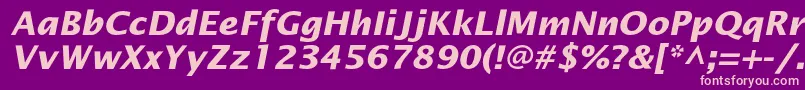 OfficetypesanscBolditalic Font – Pink Fonts on Purple Background