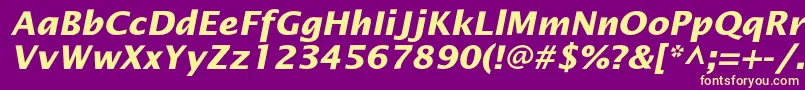 OfficetypesanscBolditalic Font – Yellow Fonts on Purple Background