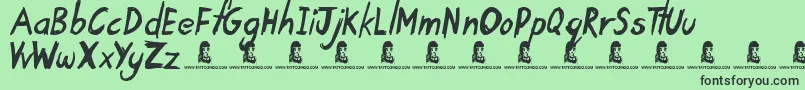 TardyKid Font – Black Fonts on Green Background