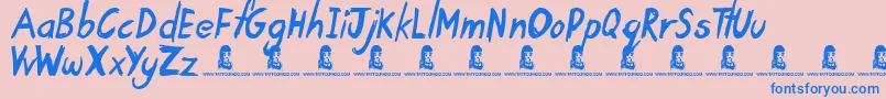 More about TardyKid Font TardyKid Font – Blue Fonts on Pink Background