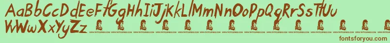 TardyKid Font – Brown Fonts on Green Background