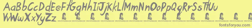 TardyKid Font – Gray Fonts on Yellow Background