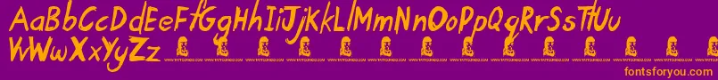 TardyKid Font – Orange Fonts on Purple Background