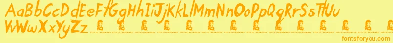 TardyKid Font – Orange Fonts on Yellow Background