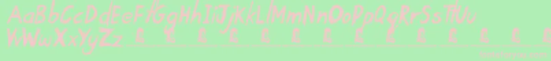 TardyKid Font – Pink Fonts on Green Background