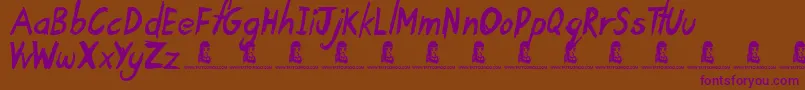 More about TardyKid Font TardyKid Font – Purple Fonts on Brown Background