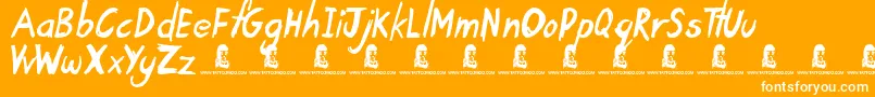 TardyKid Font – White Fonts on Orange Background
