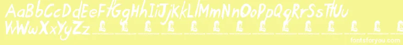 TardyKid Font – White Fonts on Yellow Background