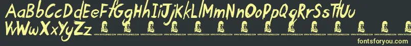 TardyKid Font – Yellow Fonts on Black Background