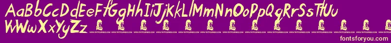 TardyKid Font – Yellow Fonts on Purple Background